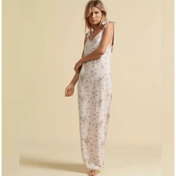 Billabong x The Salty Blonde Beach Party Pink Floral Maxi Dress Medium Plunge - Picture 1 of 16